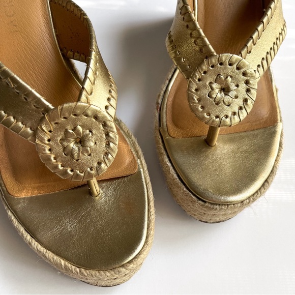Jack Rogers Shoes - Jack Rogers Gold Wedge Sandals
